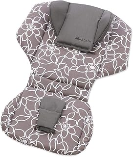 Gesslein Sitzauflage und Kopfstütze Loop Set Cellpur 2 Teile - Design 269 grau weiß Blumen und Blüten