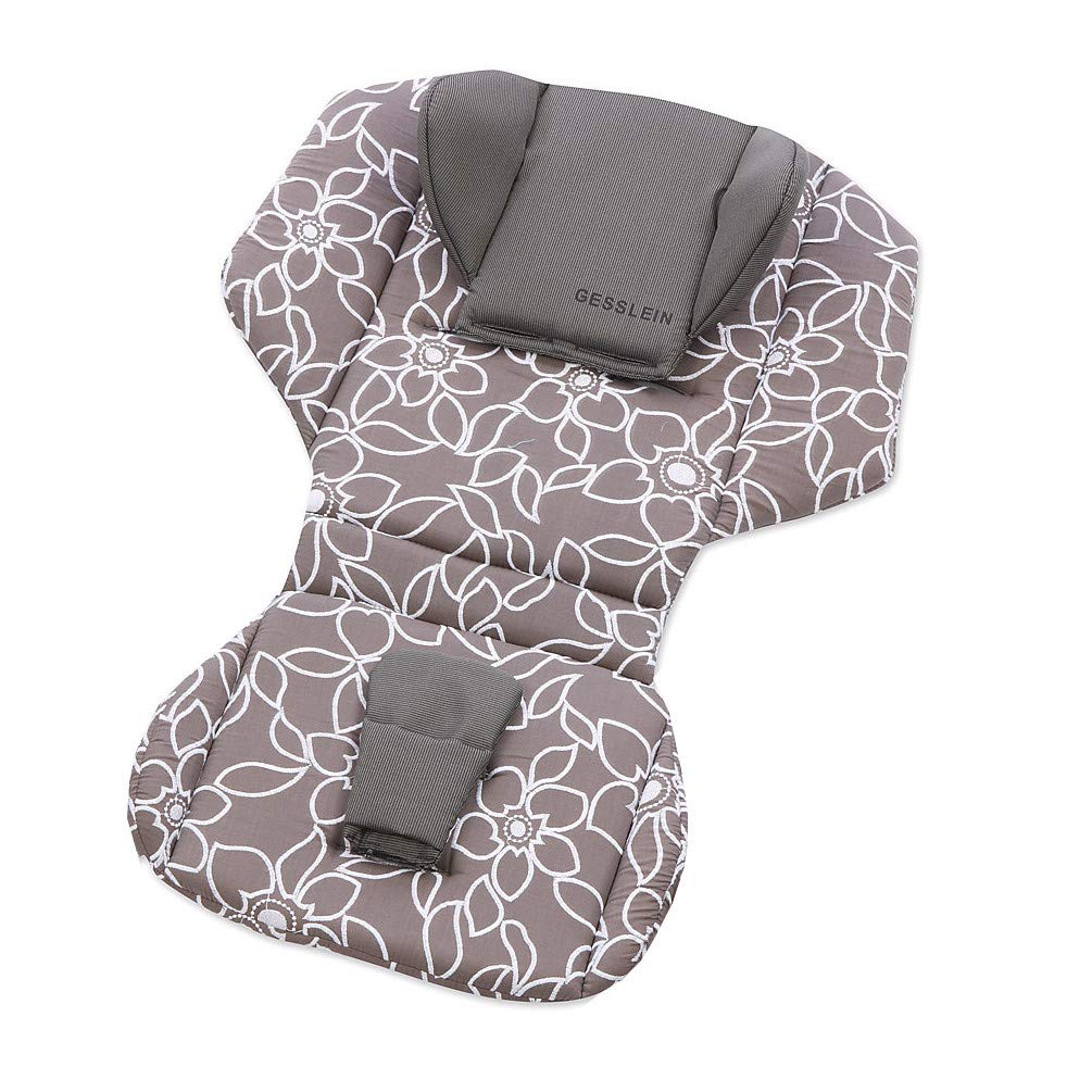 Gesslein Sitzauflage und Kopfstütze Loop Set Cellpur 2 Teile - Design 269 grau weiß Blumen und Blüten