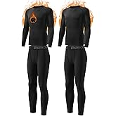 Mexholin 2 Pack Thermal Underwear Set for Kids Compression Thermals Top and Bottom Set Boys Long Johns Base Layer
