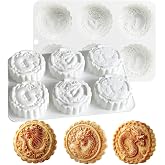 Silicone Dessert Mold for Chocolate Cheesecake, Mousse Molds 6-Cavity Non-Stick Flexible Round Dragon Baking Mold, Easy Release for Candy, Jelly, Ice Cube - BPA Free (G_ Dragon)