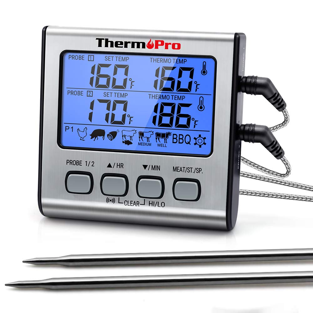 ThermoPro TP17 Dual Probe Digital Cooking Meat Thermometer Large LCD