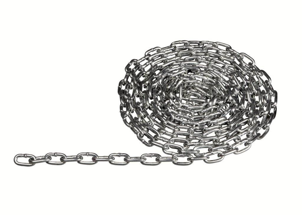 Galvanized Steel Tie Back Chain for Wheel Chock, 20' Length, 3/16" Chain Size: Industrial & Scientific