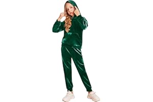 Arshiner Girls Velour 2 Pieces Tracksuits Outfits Athletic Hoodies Sweatshirts and Sweatpants Athletic Clothing Sets