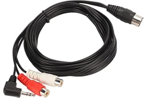 BONKZEBU 5 Pin DIN to RCA and 3.5mm Adapter Cable High Grade Stereo Sound Connection Cable for Phono Euro Systems DJs Materia