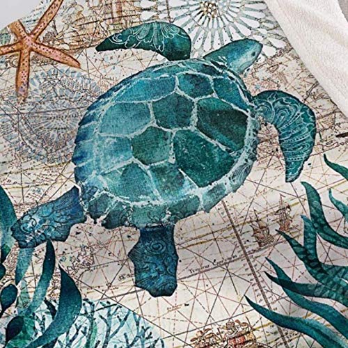 Qucover-Sea-Turtle-Pattern-Beach-Throws-Coral-Velvet-Throw-Blankets-with-Sherpa-Lining-for-Adults-Kids-59-x79-Inch Qucover Sea Turtle Pattern Beach Throws Coral Velvet Throw Blankets with Sherpa Lining for Adults Kids 59 x79 Inch