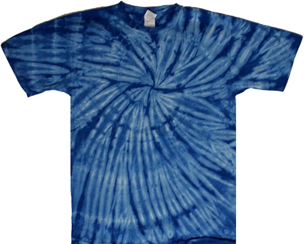 Tie Dyed Shop Bright Blue Spiral Tie Dye T Shirt Small to