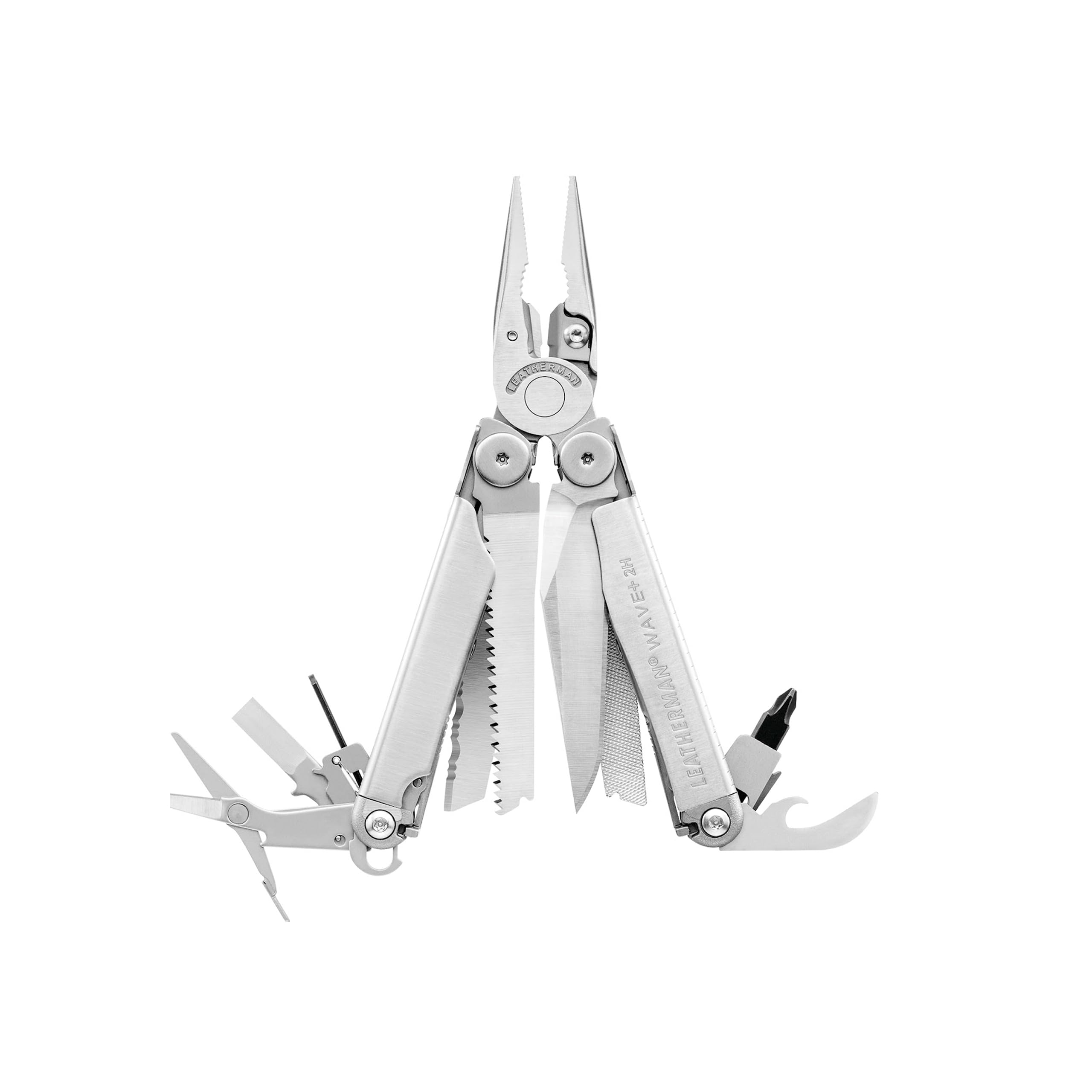 Leatherman 2H Wave+ Multi-Tool - 18-in-1 Heavy-Duty Stainless Steel Tool with Blades, Pliers & Wire Cutters, Stainless Steel