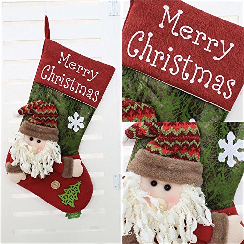 Disumos Christmas Stocking, Set of 2 Large Xmas Stockings Christmas Party Decorations Bags Socks Santa Reindeer Snowman… - Image 3