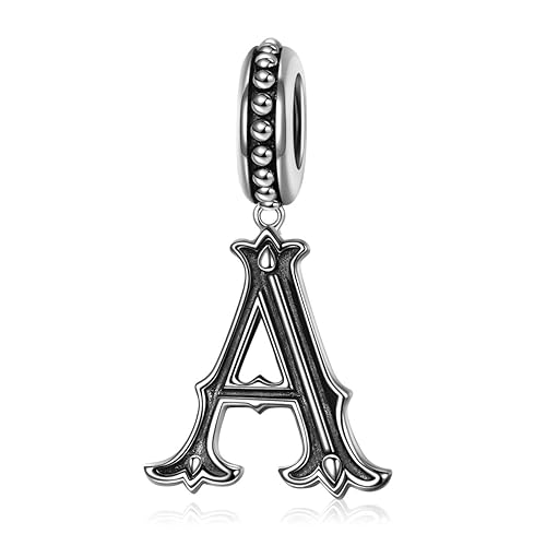 NINAQUEEN 26 Buchstaben Serie Damen Alphabet Charm mit Anhänger 925 Sterling Silber 5A Zirkonia Fit Charm Armband und Kette, 