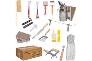 MAYBEE Beekeeping Supplies Bee Keeper Starting Kit 20 Pcs Beekeeping Tool Kit Bee Smoker Kit,Bee Keeping Supplies-All Starter Kit