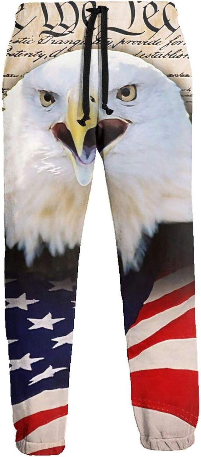 Bald Eagles Unisex Pants Elastic Sweatpants Pocketed Yoga