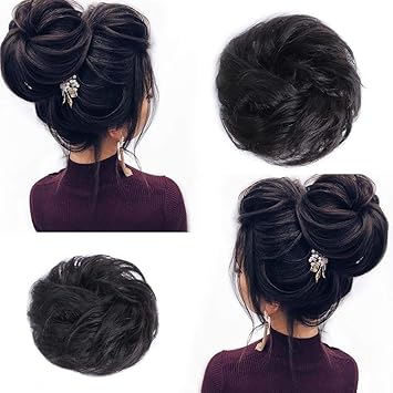 Amazon Com Hair Bun Extensions 100 Human Hair Scrunchies For