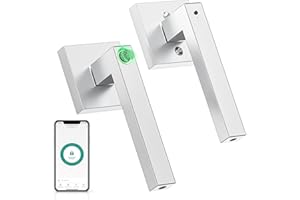 IRONZON Biometric Keyless Lock for Bedroom Apartment Hotel Door, Fingerprint Door Lock with Handle, Smart Door Lock, TY180S, Silver