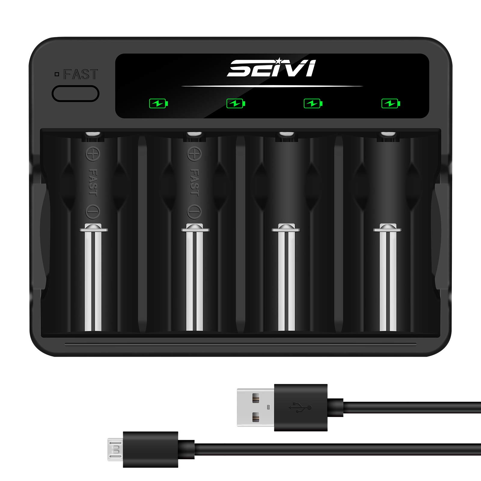 SEIVI Universal Battery Charger for NiMH NiCD C D AA AAA Rechargeable Batteries with LED Indicator and Overcharge Prevention Function