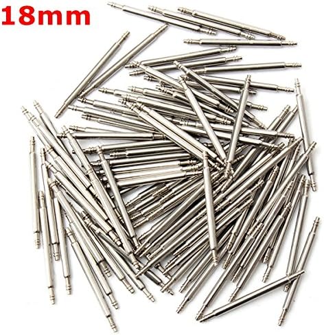 100pcs 18mm Stainless Steel Watch Band Spring Bars Strap Link Pins