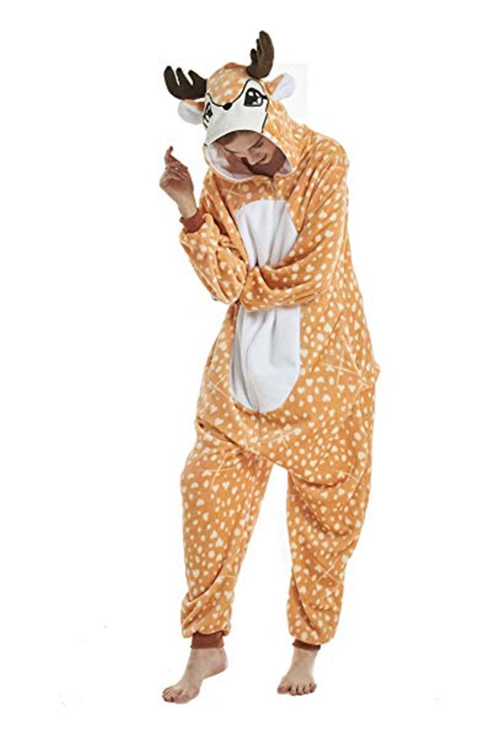 Deer Onesie for Women Adult Pyjamas Nightwear Halloween Cosplay Costume Animal Outfit