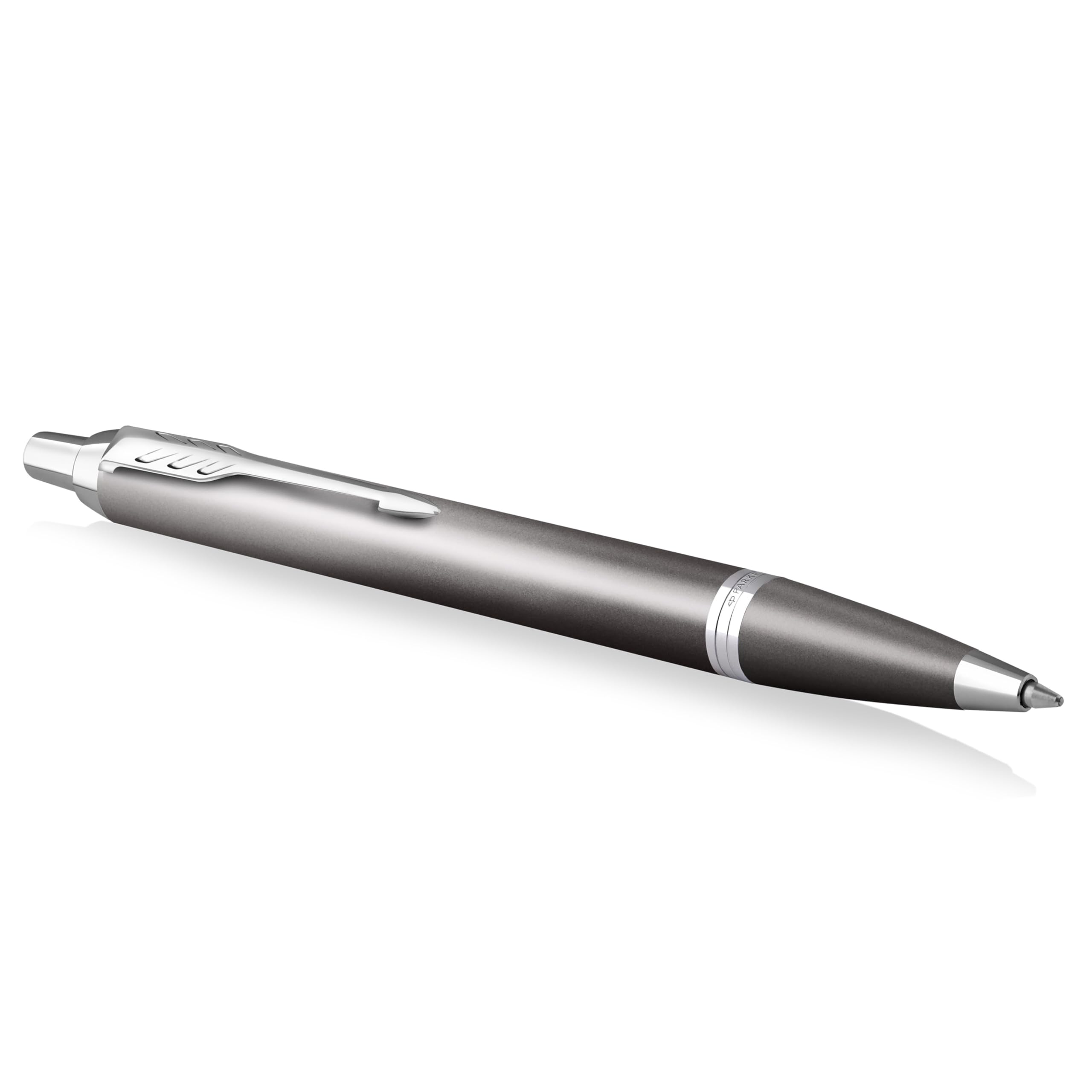 PARKER IM Writing Rituals, Ballpoint Pen, Grey Finish with Gradient, Chrome Trims, Medium Point, Blue Ink, Gift Box