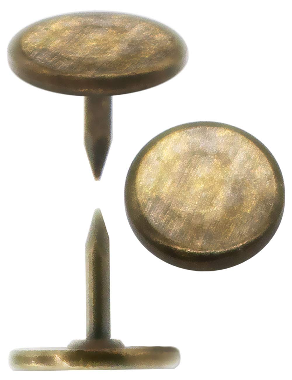FUXXER 100x Antique Flat Head Nails Upholstery Nails Tacks Tacks Brass Bronze 9x9mm