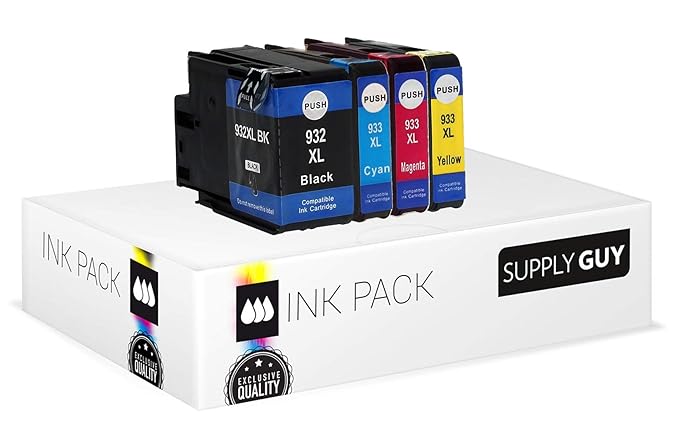 4 Druckerpatronen kompatibel zu HP 932 933 932XL 933XL passend für HP OfficeJet 6100 6600 6700 7110 7510 7600 7610 7612 (Mult