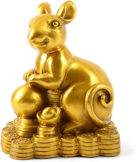 aasdf Feng Shui Estatua Adorno Latón Chino Zodiaco Animal Vaca/Tigre