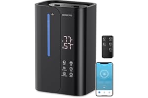 OGACFO 5L Cool Mist Humidifiers for Bedroom Large Room, Top Fill Ultrasonic Smart Air Humidifier for Baby & Plants with Essential Oil Diffuser, 50H Runtime 28 dB Quiet Baby Humidifier