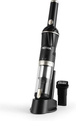 PF01096VDEEU7 Aspiradora de Mano Inalámbrica, 11,1 V, Base de Carga, Potente Batería Recargable,100 ml, Filtro HEPA, 20 Min Autonomía, Quitar Pelos de Mascota, con 2 Boquillas Intercambiables