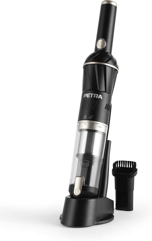 PF01096VDEEU7 Aspiradora de Mano Inalámbrica, 11,1 V, Base de Carga, Potente Batería Recargable,100 ml, Filtro HEPA, 20 Min Autonomía, Quitar Pelos de Mascota, con 2 Boquillas Intercambiables — foto 1 de 8