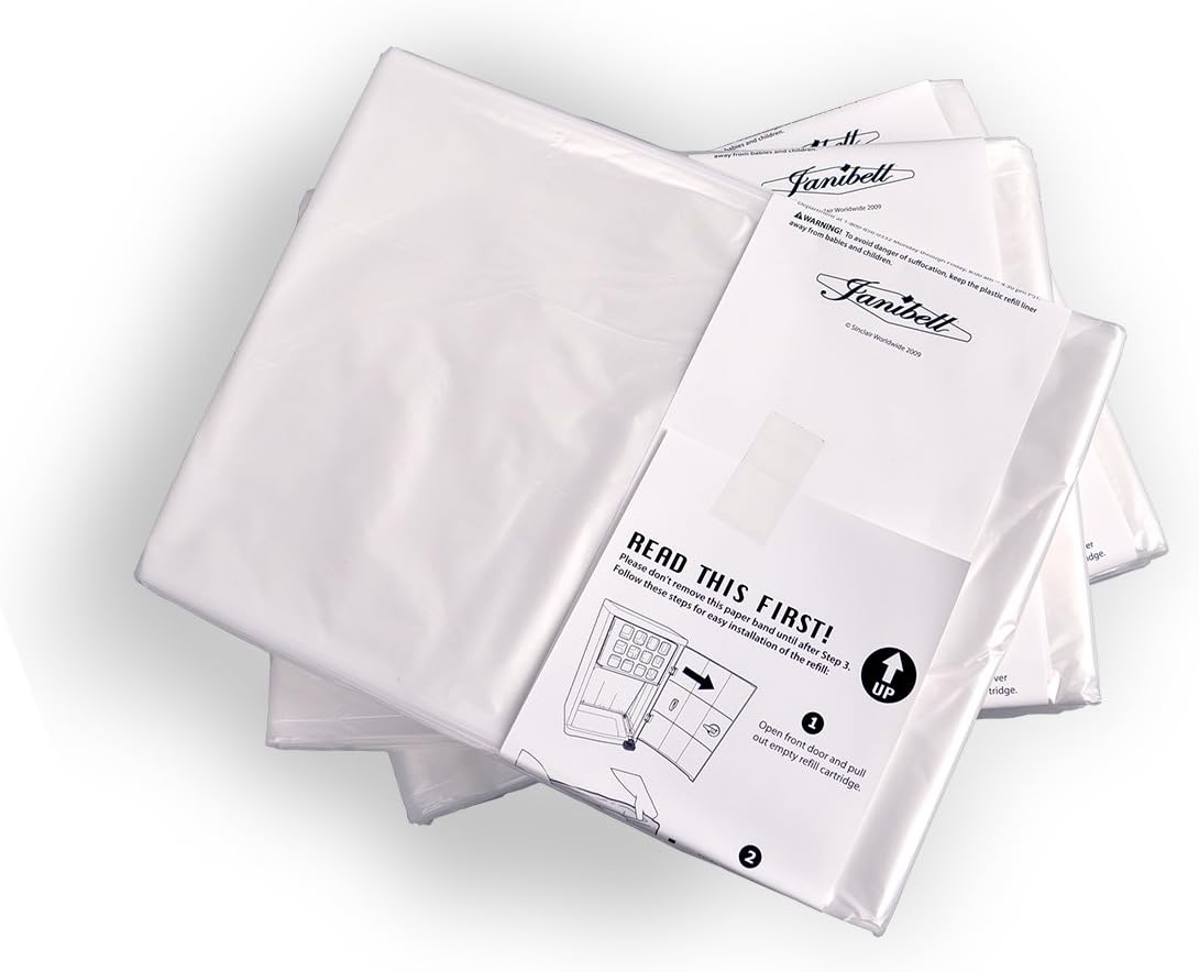 Janibell 330R10B Polyethylene Continuous Waste Can Liner for 330 Series Waste Disposal Systems, Flat Seal, Clear, 0.7 Mil (Pack of 10 Rolls, up to 50 Bags per Roll)