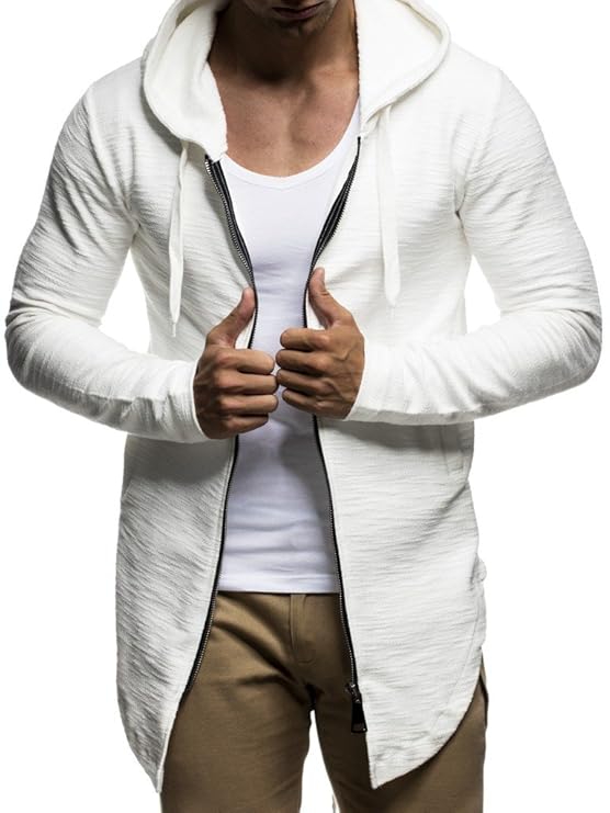 LEIF NELSON Herren Sweatjacke mit Kapuze Slim Fit Baumwolle-Anteil | Basic Männer Hoodie-Cardigan Langarm | Jungen Schwarze K