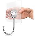 Antimbee All-Purpose Large Adhesive Hooks, 20-Pack Wreath Hangers, Heavy Duty Hooks 37 lb(Max), Adhesive Wall Hanger fit Home, Bathroom, Kitchen, Office and Outdoor