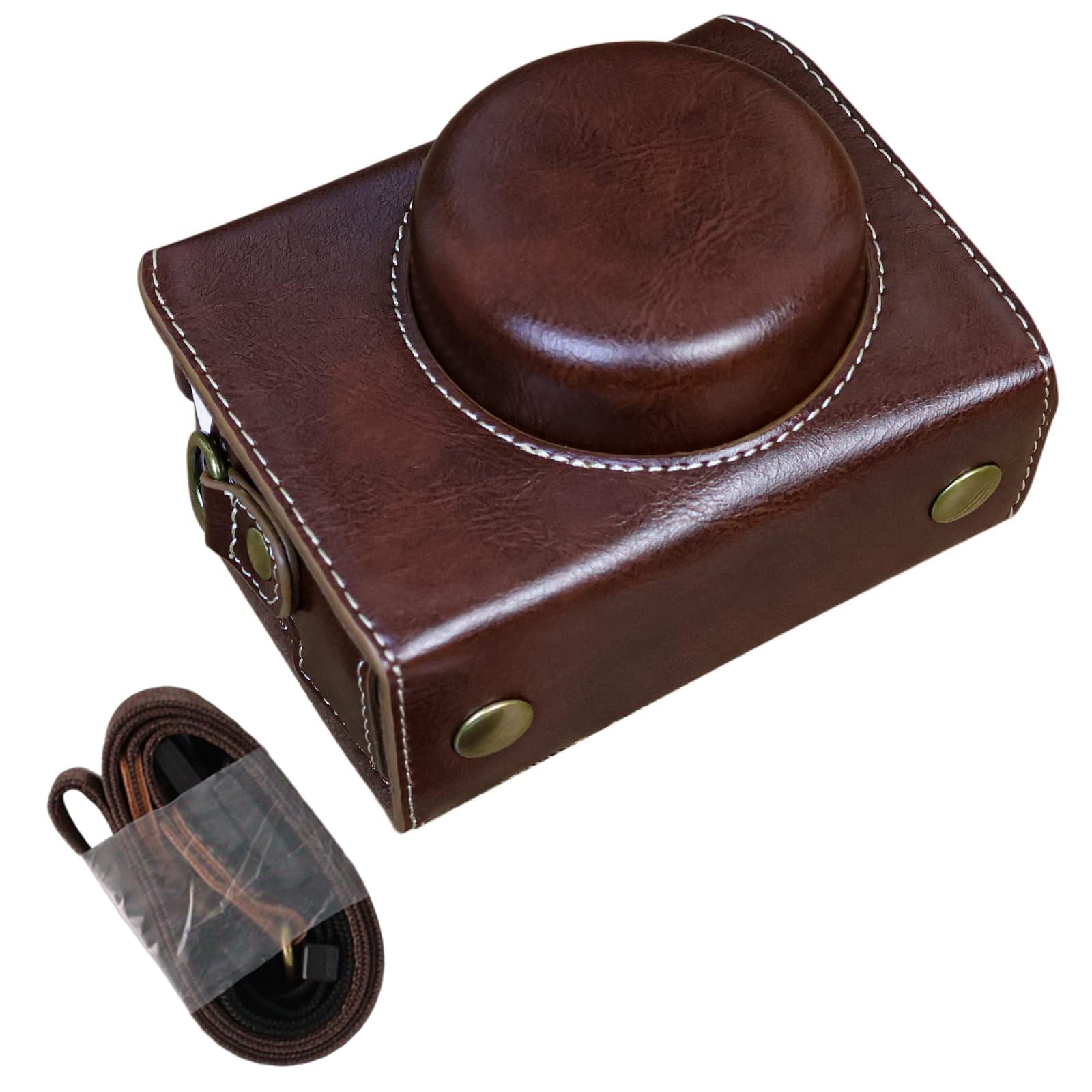 Rieibi ZV1F Case - Vintage PU Leather Camera Case for Sony ZV1F ZV-1F DSLR Camera - ZV-1F Protective Case - Coffee