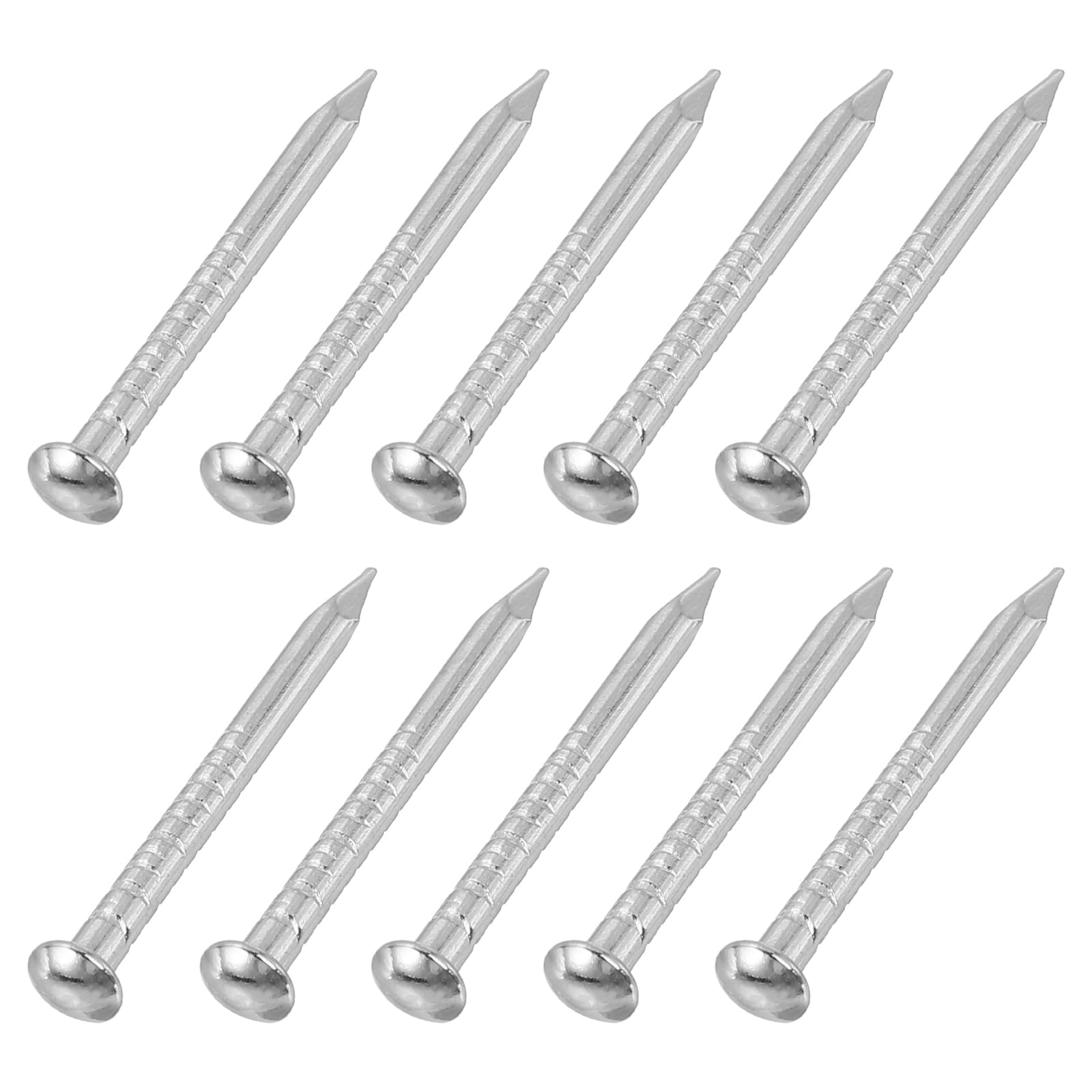 Photo 1 of uxcell 50Pcs Small Hardware Nails, 1.5 x 19mm Carbon Steel Round Head Nail Common Finishing Nail for Household Woodworking Picture Hanging DIY Projects, Silver