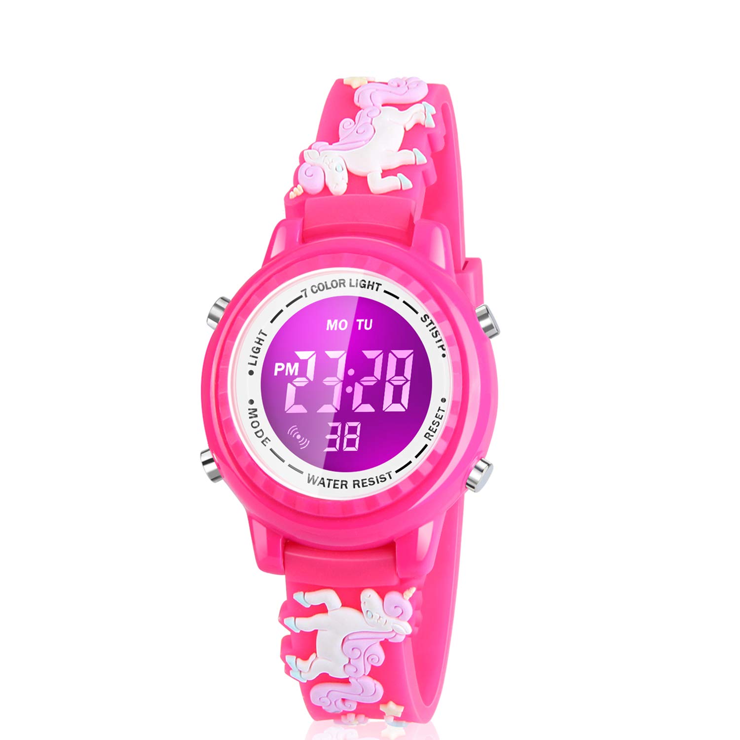 Viposoon Waterproof LED Kids Watches with Alarm - Kids Toys Gifts for Girls Age 3-10