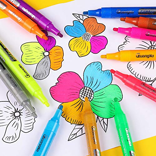 Sunshilor Glitter Markers Paint Pens Medium Tip Gel Glitter Pens for