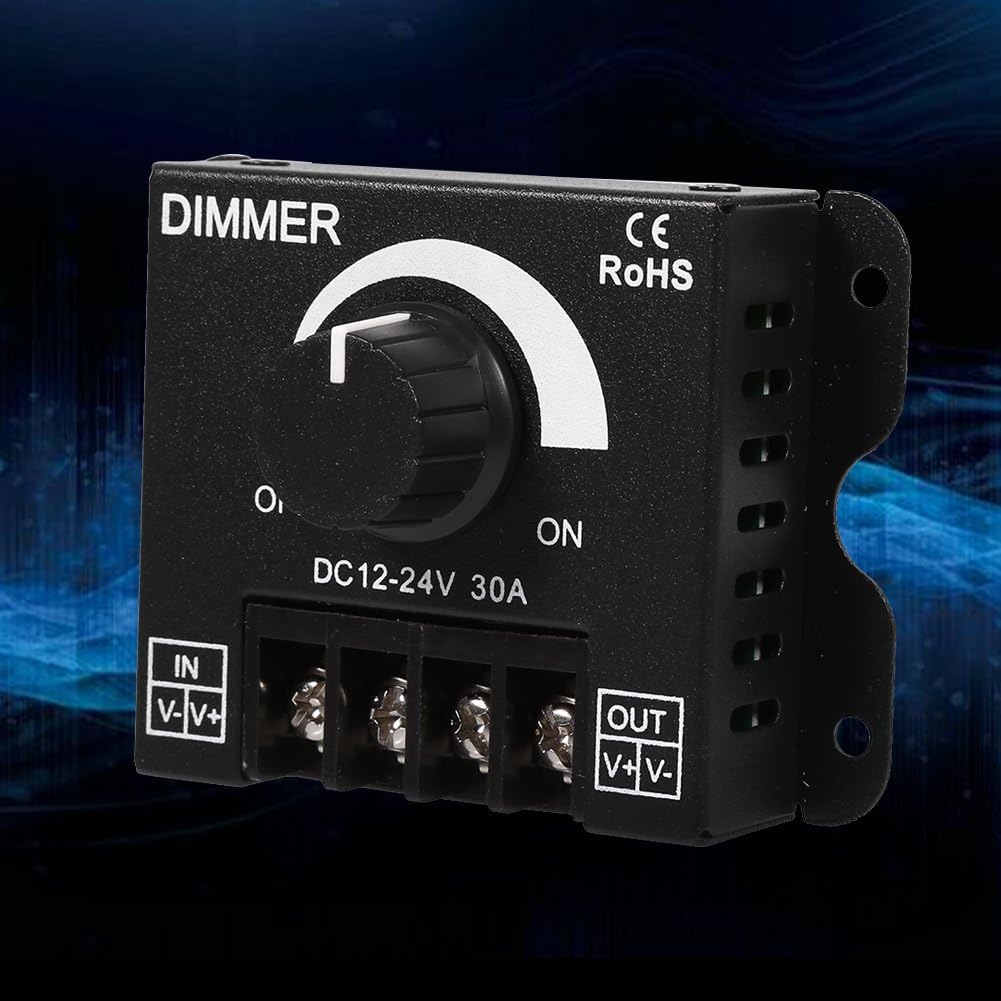 GOTOTOP 12V/24V DC 30A LED Switch Dimmer, LED Light with Knob Switch Dimmer Controller Manual for Strip Light Single Color - Image 5