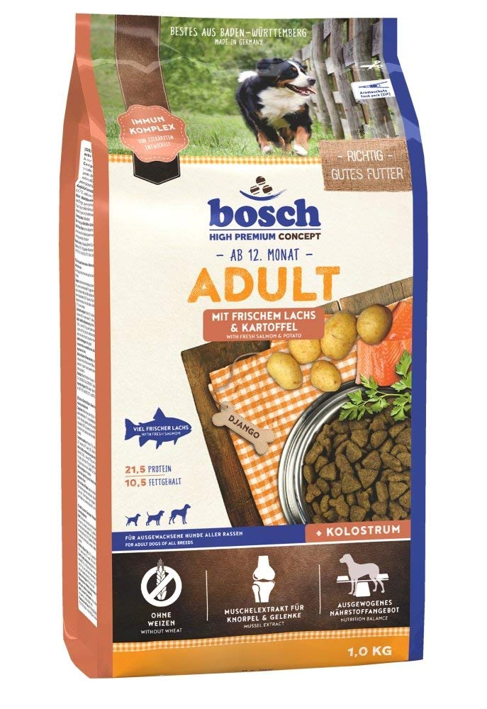 bosch Pet Food HPC Adult with fresh Salmon & Potato Dry dog food for adult dogs of all breeds, 15.50 kg