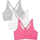 Fruit of The Loom Women's Adjustable Shirred Front Racerback Sports Bra, Multi Pack Options