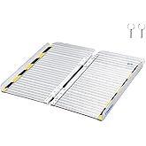 Ruedamann 24" L×28.1" W Threshold Ramp,2ft Wheelchair Ramps,Using Height 4",600lbs Capacity for Home,Steps,Stairs,Handicaps,D