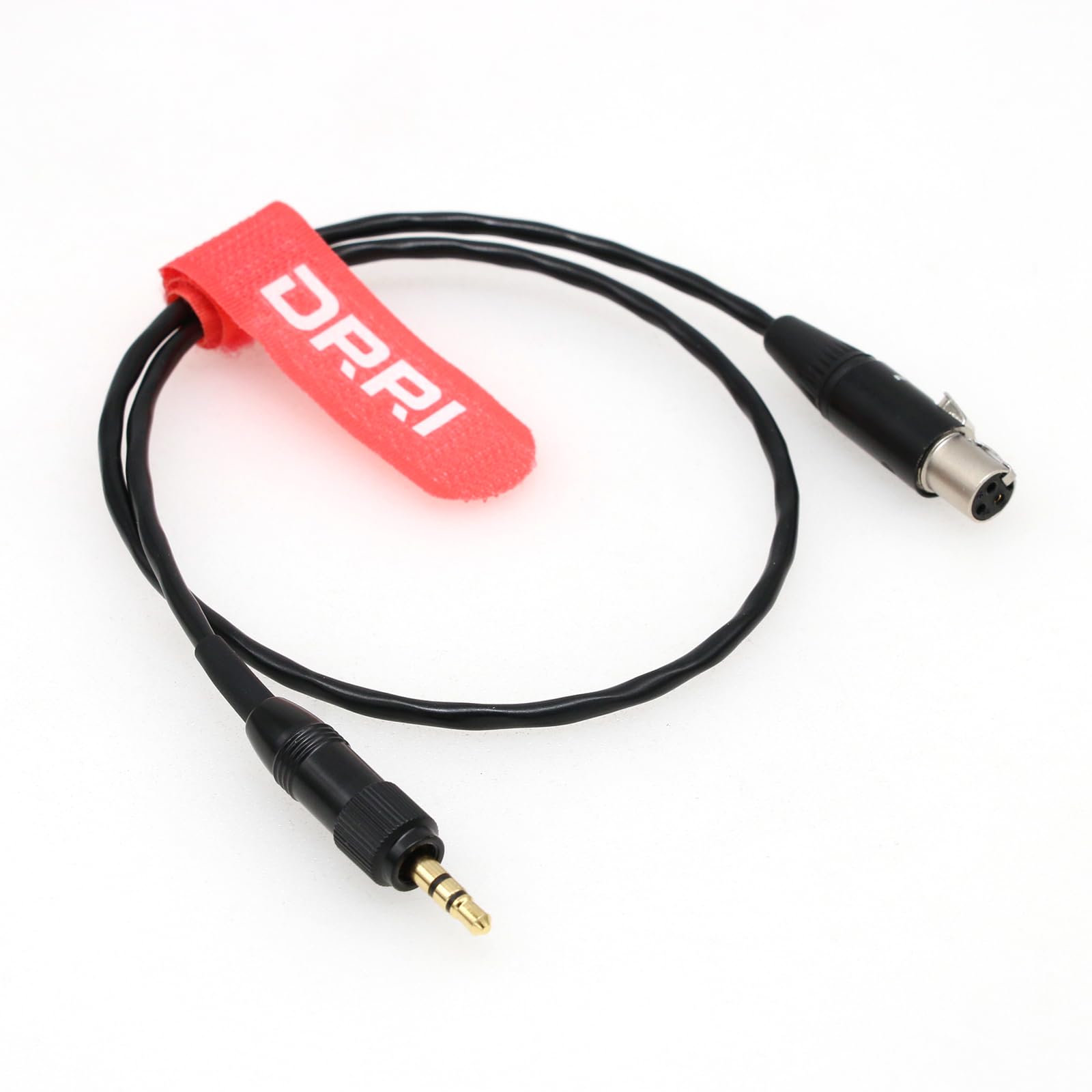 DRRI Low-Profile 3.5mm TRS to TA3F Balanced Audio Cable for Sennheiser Wireless G4/G3, Sony Wireless to Sound Devices 633, 688,Zaxcom, Zoom (TA3F-3.5mm)