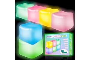 JANESVISSY 6Pcs Glow in The Dark Stress Cube Toys,Nice Slow Rise Squeeze Toy,Fidget Squishy Toys for Kids and Adults,Ice Cube Toys,Sensory Autism& ADHD Toys,Cool Stuff,Stocking Stuffers,Easter Basket Stuffers