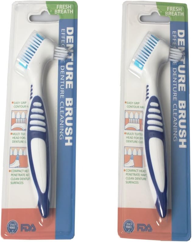 Gaodear Denture Brush Effective Denture Cleaning Brush Toothbrush False Teeth Cleaner Double Sided Denture Brushes: Health & Personal Care