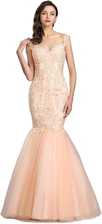 peach mermaid dress