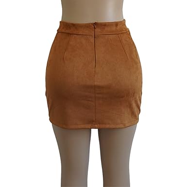 Supertong Damen Mini Basic Rock Größen Damen Bandage Wildleder Stoff Sexy Elastischer Kurzer Rock - Casual Mode Hohe Qualität