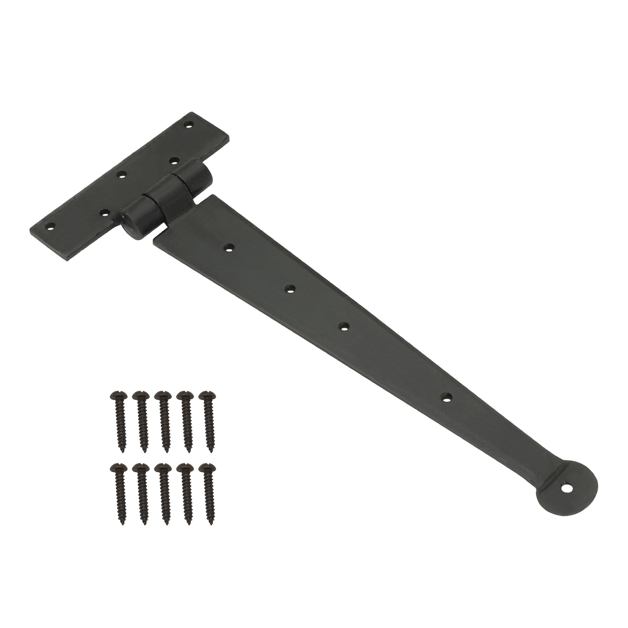 Infinity Decor Classic Black Iron Tee Hinge - 12" (300mm) - Beeswax Finish - Sold Individually