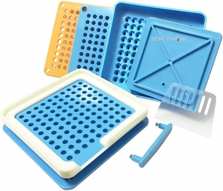 Upgraded Holding Tray for size 0 capsules with Powder Block Plate Detailed English Instructions by DENT Products