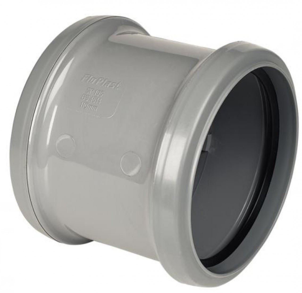FLOPLAST 110mm Ring Seal Soil Double Socket - Grey