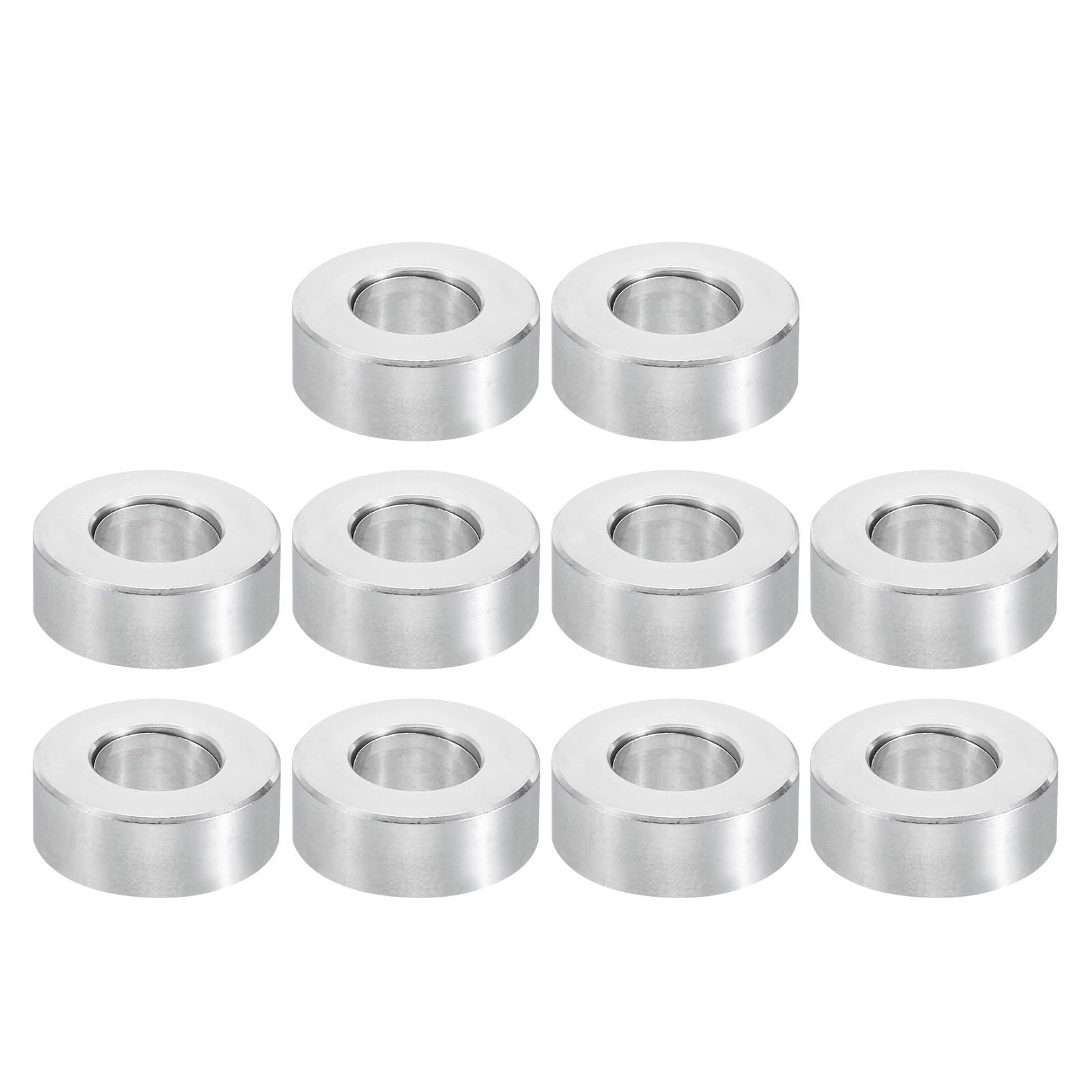 PATIKIL M12 Aluminum Spacers, 10 Pcs Metal Spacer Aluminum 12.5mm ID x 24mm OD x 10mm L Aluminum Spacer Screw Standoff Round for 1/2inch or M12 Screw Bolts