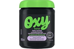 Oxy Triple Action Cleansing Acne Pads - Salicylic Acid 0.5% – For Mild Acne - Exfoliates, Helps Treat, and Prevent Breakouts 