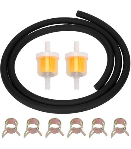 10 Feet Motorcycle Fuel Line Kit 1/4" 6mm ID With Clamps & Fuel Filter