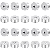 Stainless Steel Earring Backs, 2mm Flat Earring Backs for Studs Screw on Earring Replacements 20pcs Sliver 20 Gauge(0.8mm) for Women Men Earrings Studs Dainty Push Pin Cartilage
